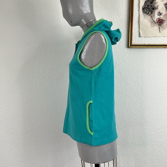 Lacoste Sleeveless Hoodie Piping Pockets Top Logo Patch - Picture 4 of 8